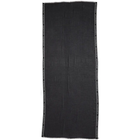 ALLSAINTS WOVEN SELVEDGE EDGE LOGO WOMEN’S SCARF, BLACK ($98) SOLD OUT . - Picture 9 of 10